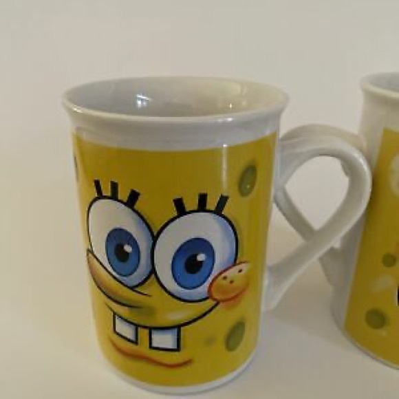 SPONGEBOB SQUAREPANTS VIACOM COFFEE MUG NICKELODEON (set of 2) - Picture 9 of 13